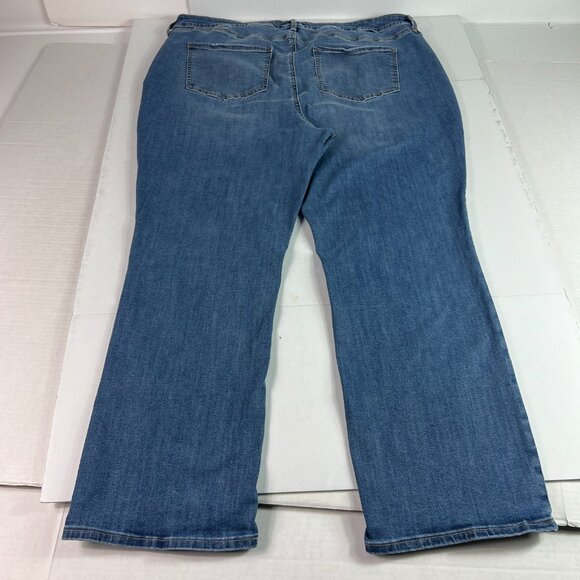Not Your Daughters Jean Women Plus 41x27* High Rise Straight Blue Denim Tag 20WT - Picture 9 of 16